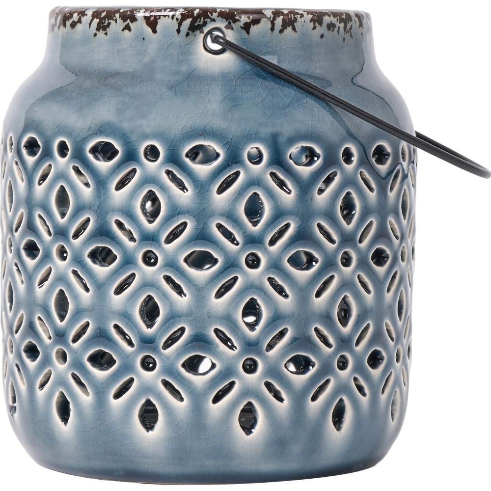 [731265] Lanterne en Céramique Bleue Kasa 11cm