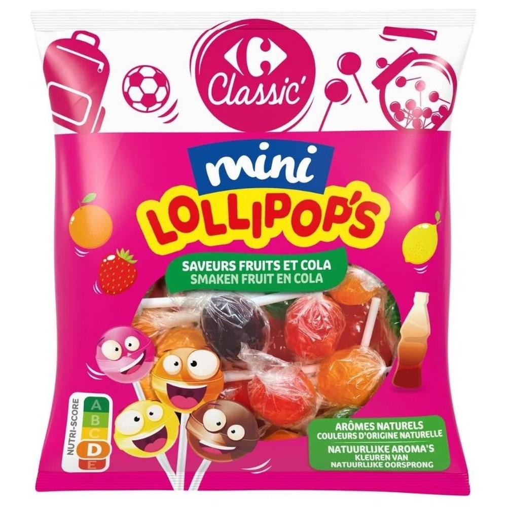 Bonbons Sucette Fruits et Cola Carrefour Classic 180g