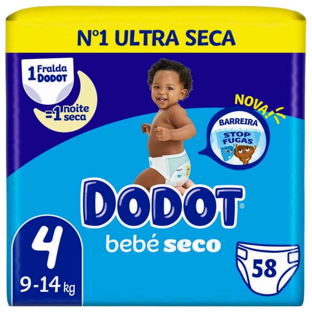 Couches Bebé Seco Taille 4 (9-14kg) Dodot 58 unités