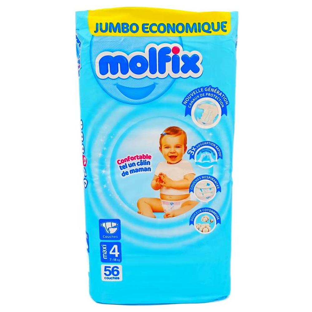 Couches Bébé Molfix Jumbo Maxi 56 unités
