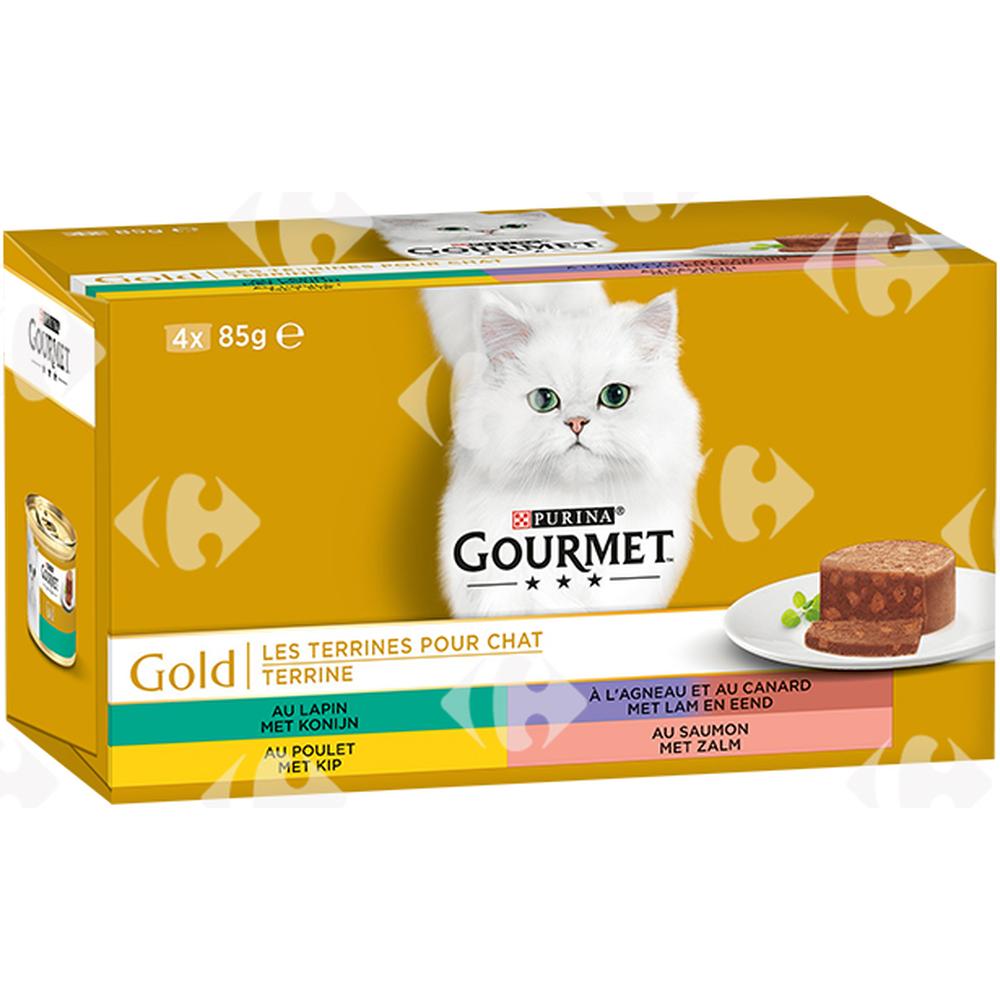 Terrines pour Chats 4 Saveurs Gold Gourmet 4x85g