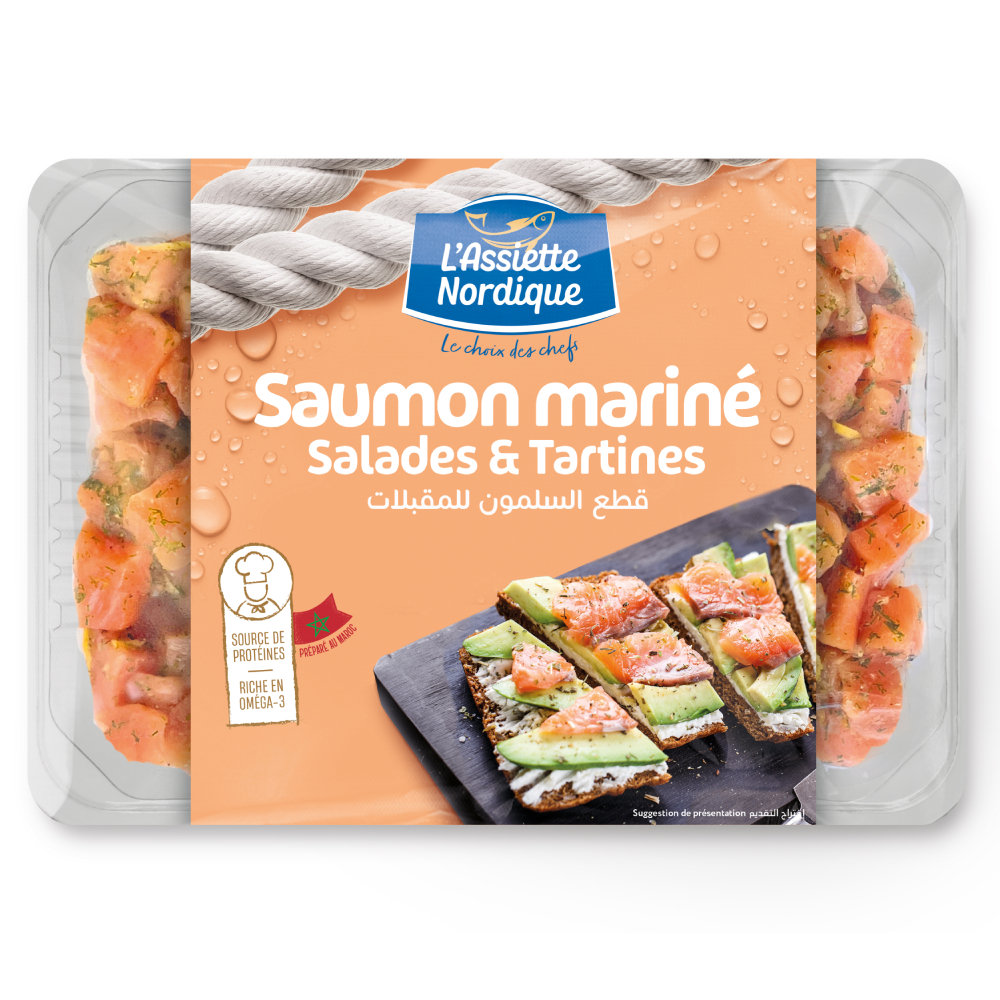 Cubes de Saumon Marinés Spécial Salade et Tartine L'Assiette Nordique 150g