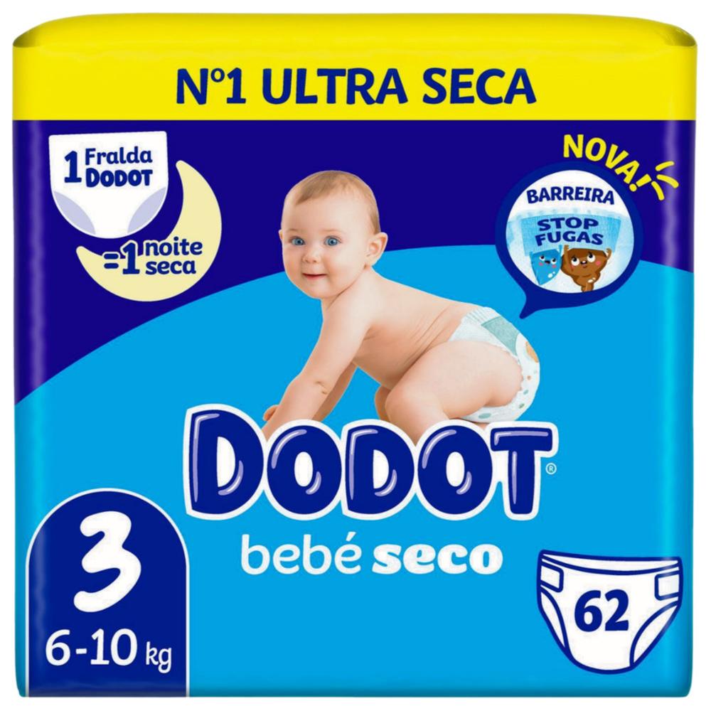 Couches Bebé Seco Taille 3 (6-10kg) Dodot 62 unités