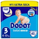 Couches Bebé Seco Taille 3 (6-10kg) Dodot 62 unités