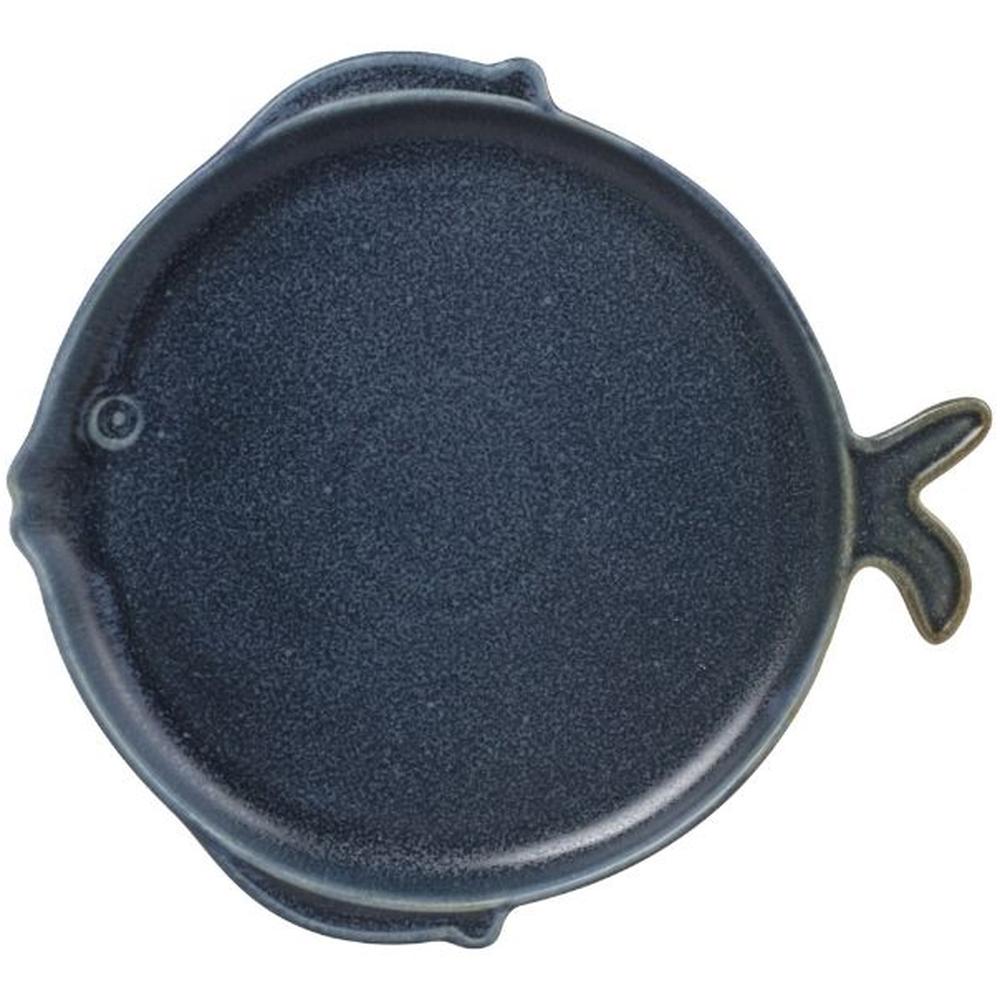 Assiette en Porcelaine Poisson Bleu Kasa 22,5cm
