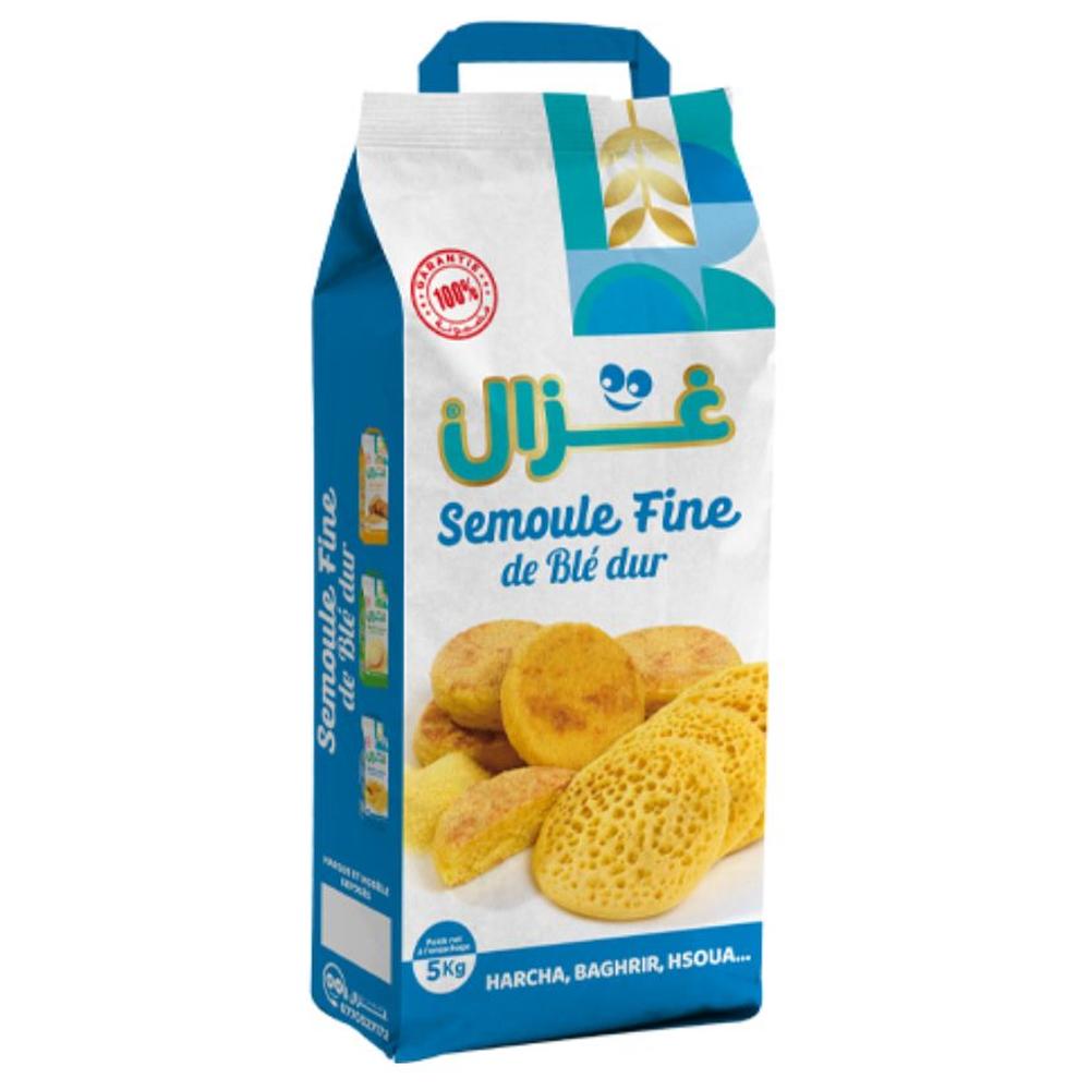 [725365] Semoule Fine de Blé Dur Kraft Ghazal 5kg