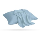 Pack 2 Taies d'Oreiller Microfibre Unies Bleu Glacer 70x50cm