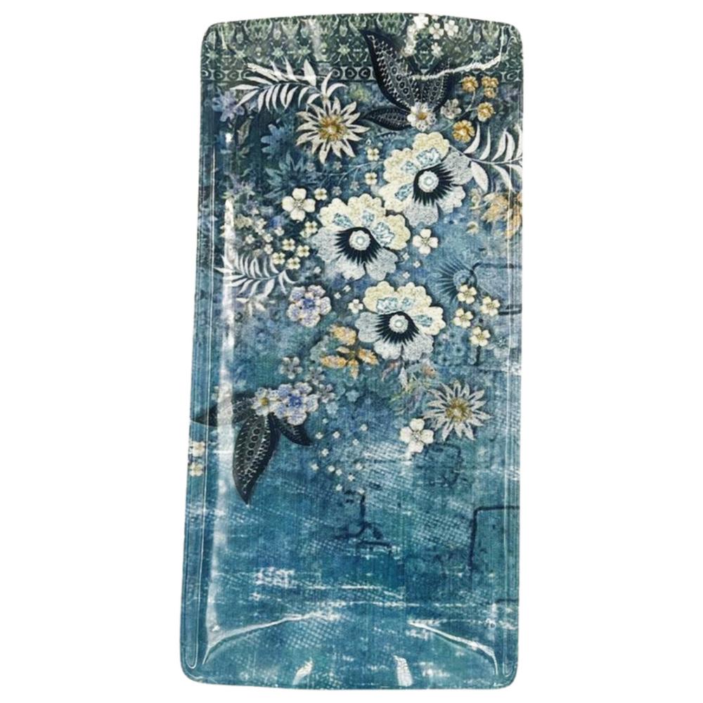 Plat en Porcelaine Rectangulaire Bleuet 29x15cm.