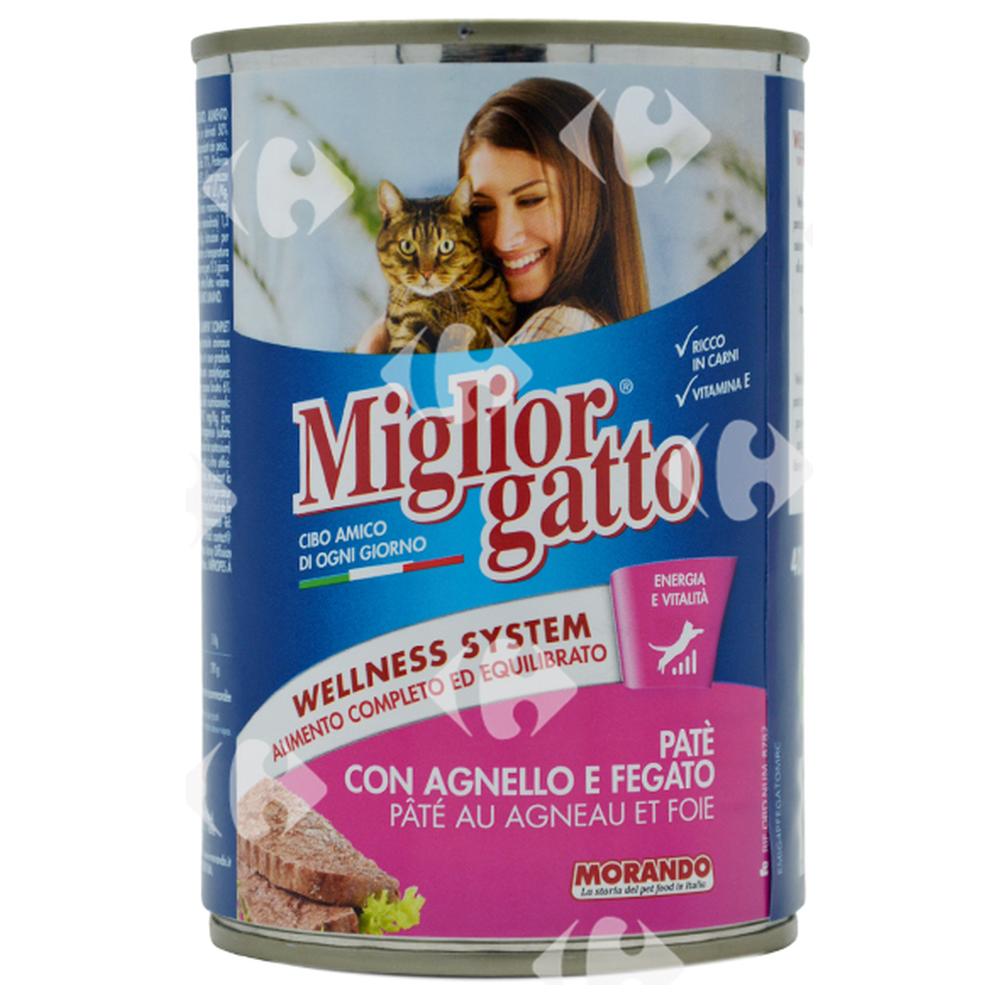 Pâtée à l'Agneau et au Foie pour Chats Miglior Gatto 400g