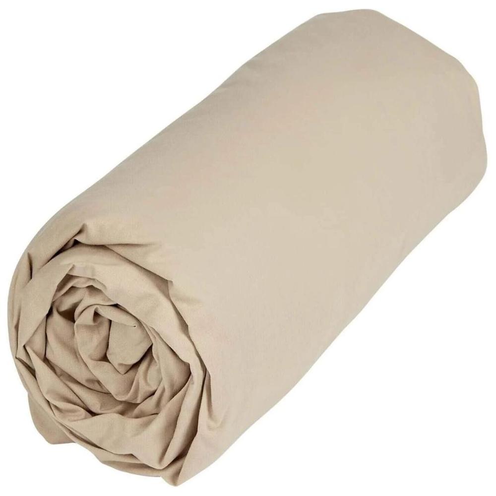 Drap Housse Beige 100% Coton Tex Home 160x200 cm