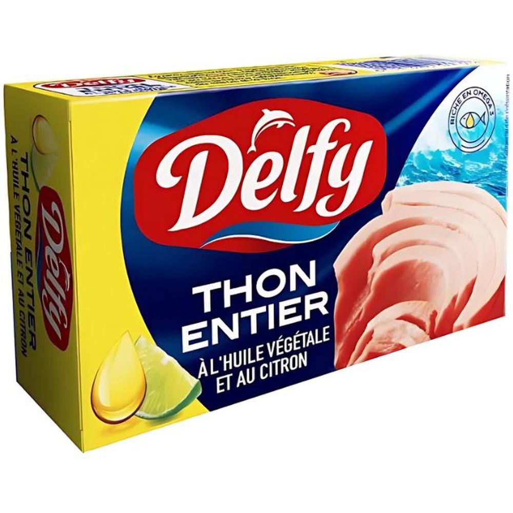 [721402] Thon Entier à l'Huile Végétale et Citron Delfy 125g