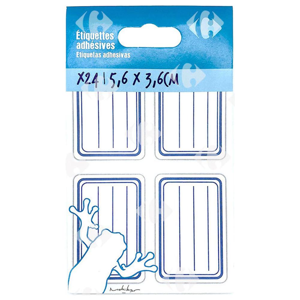 Étiquettes Bleues 36x56mm Carrefour 24 unités