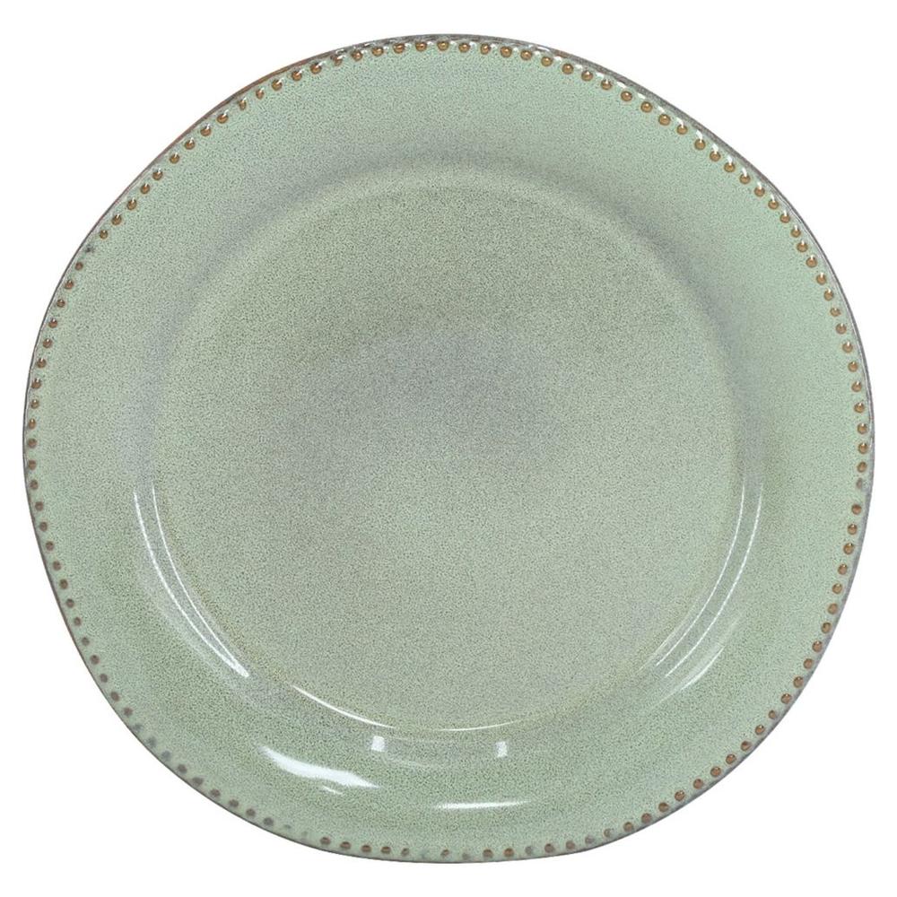 Assiette Dessert en Porcelaine Verte Sintra Picotée Kasa 20 cm