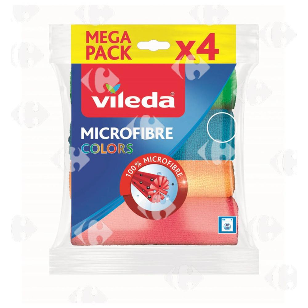 Chiffons Nettoyants Multi-usages Microfibre Colors Vileda 4 unités.