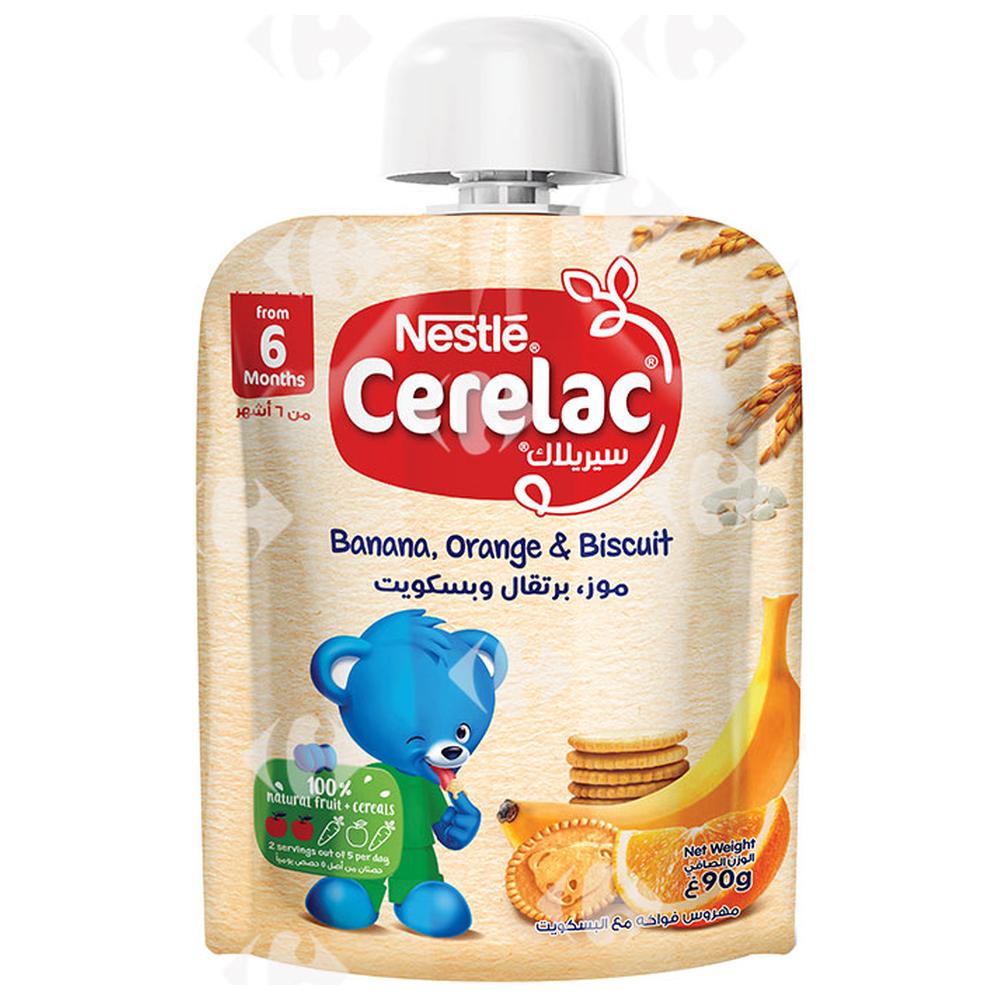 Purée Banane Orange Biscuit en Gourde Cerelac 90g