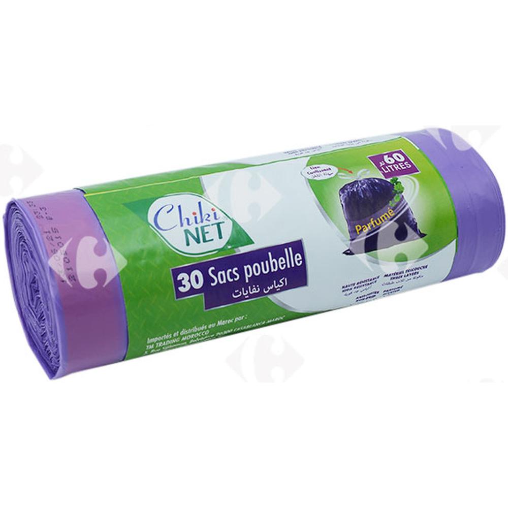 Sac Poubelle Parfumé 60L Chikinet 30 unités
