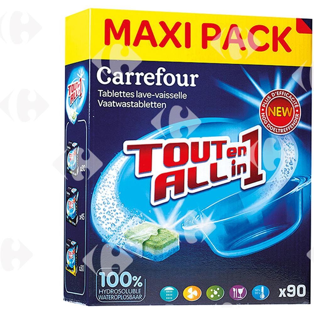 Tablettes Lave Vaisselle Tout en 1 Carrefour 90 unités