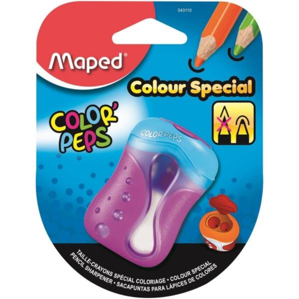 Taille-Crayons 2 Trous avec Réservoir pour Tailler les Crayons de Couleur Maped