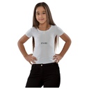 T-shirt Fille à Manches Courtes Col Rond Blanc - 6 Ans