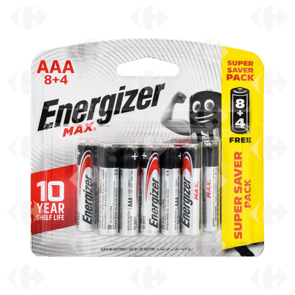 Pack de Piles Max AAA E92 Energizer 12 unités