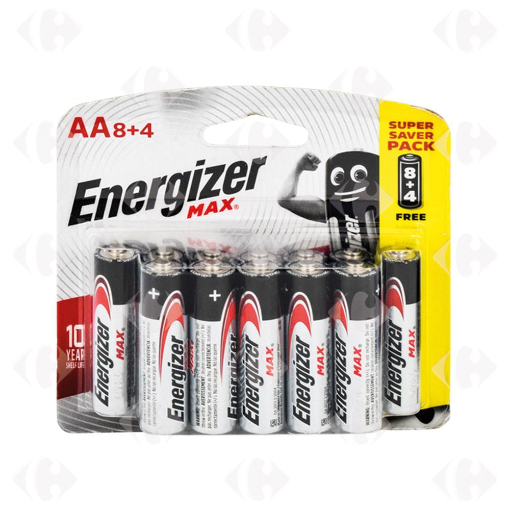 [633850] Pack de piles Max AA E91 Energizer 12 unités.