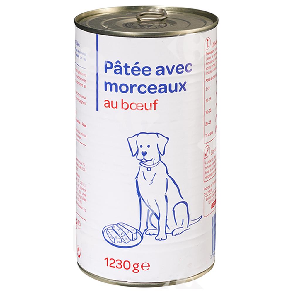 Pâtée au Bœuf pour Chiens Carrefour Blanc 1,25kg