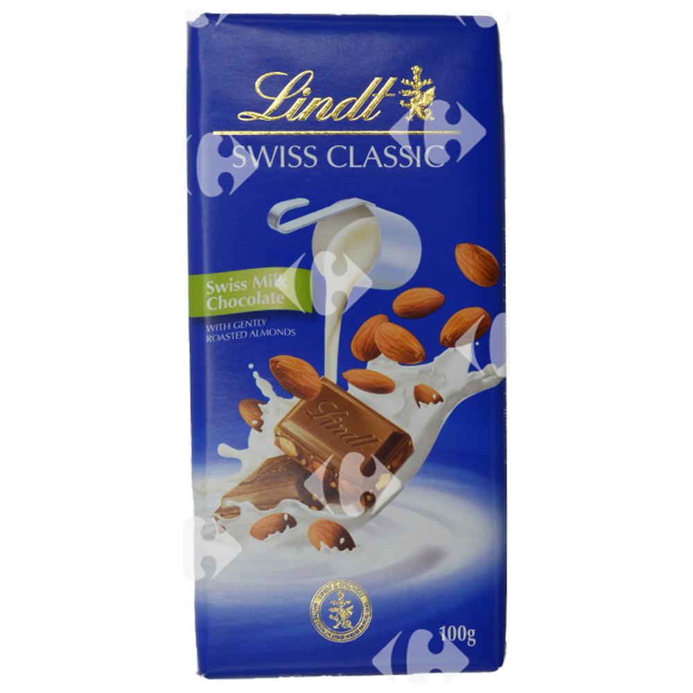Tablette de Chocolat au Lait aux Amandes Lindt 100g