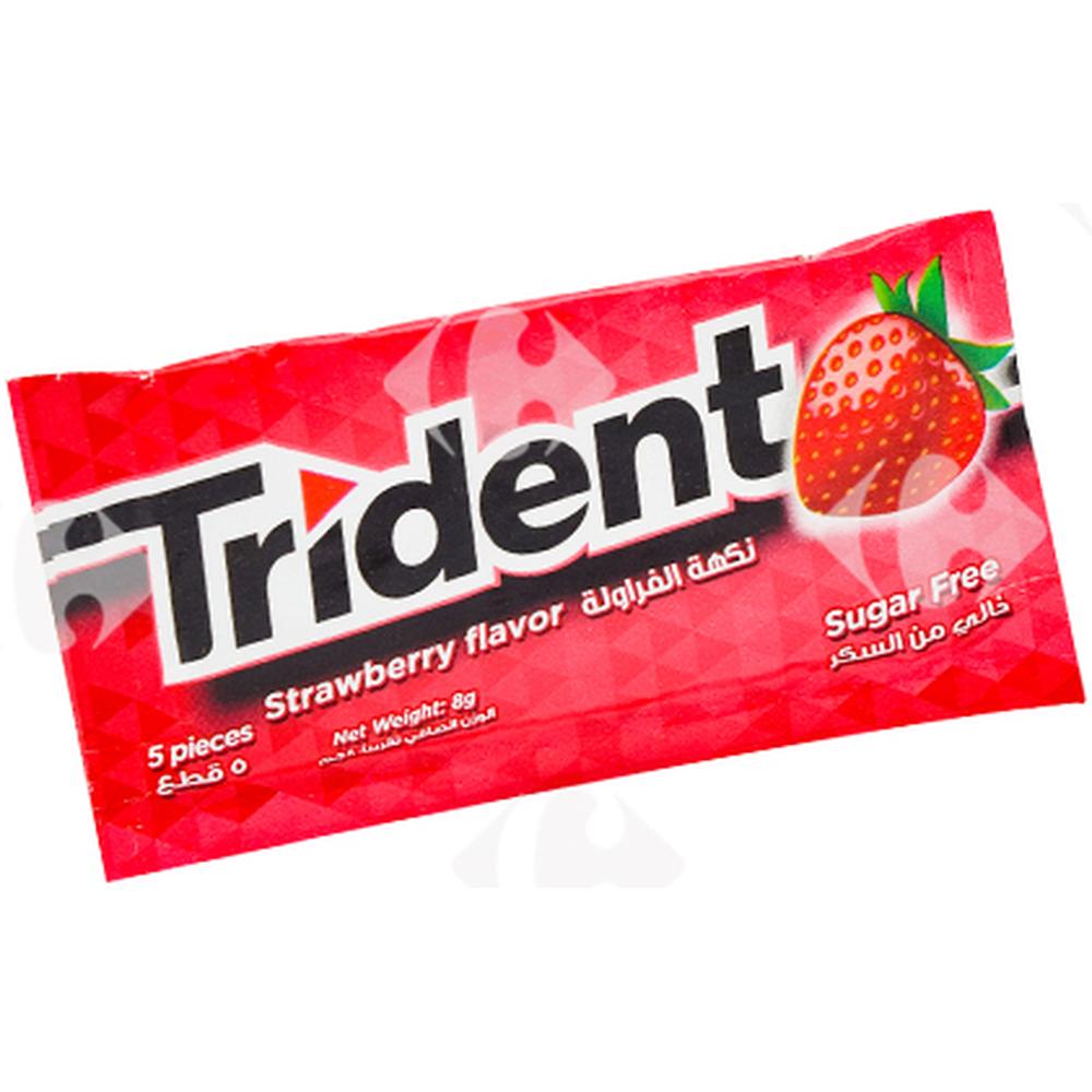Chewing-Gum Fraise sans Sucres Trident 5 unités