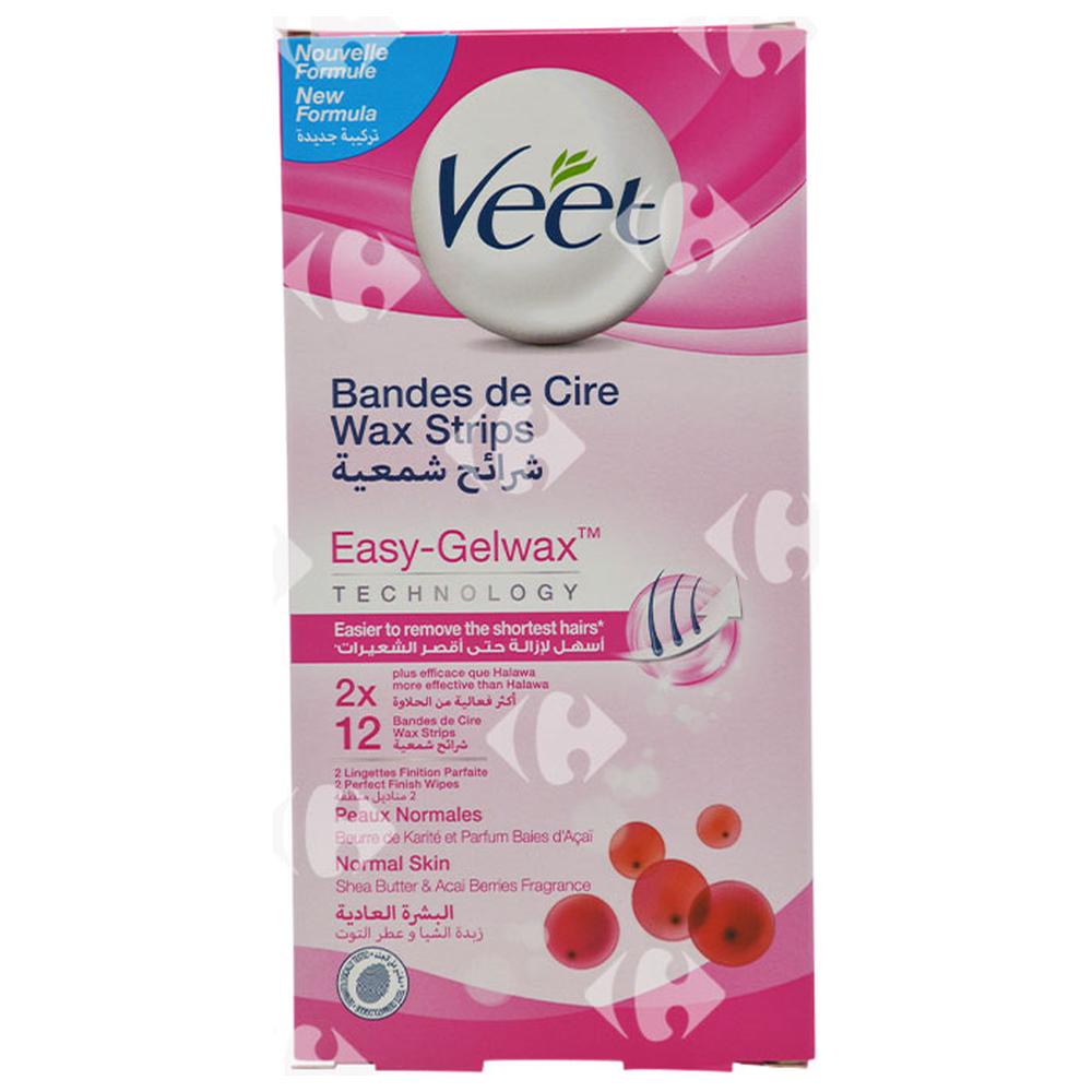 [542395] Bandes Dépilatoires Peaux Normales Veet 10 feuilles