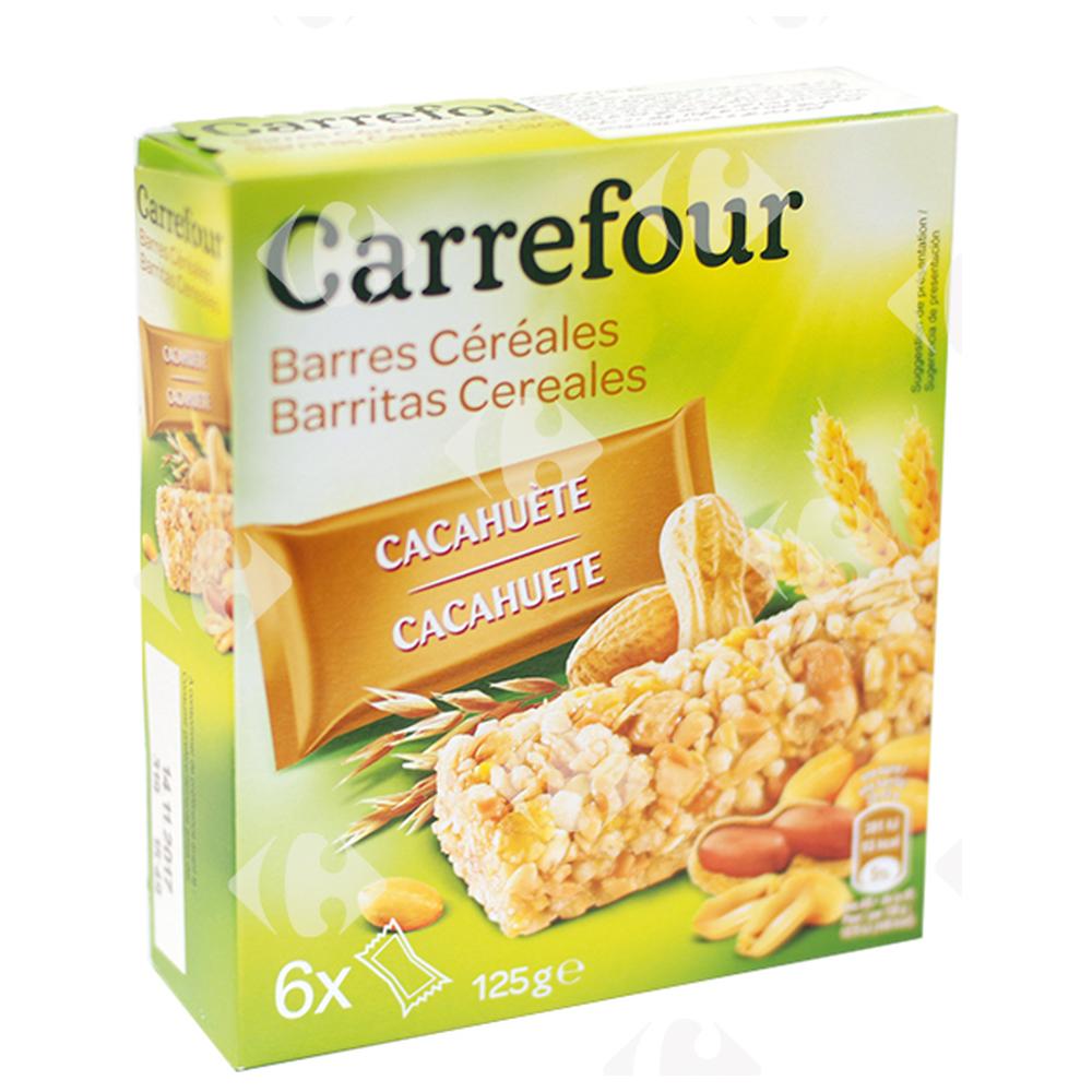 Barres de Céréales aux Cacahuètes Carrefour 125g