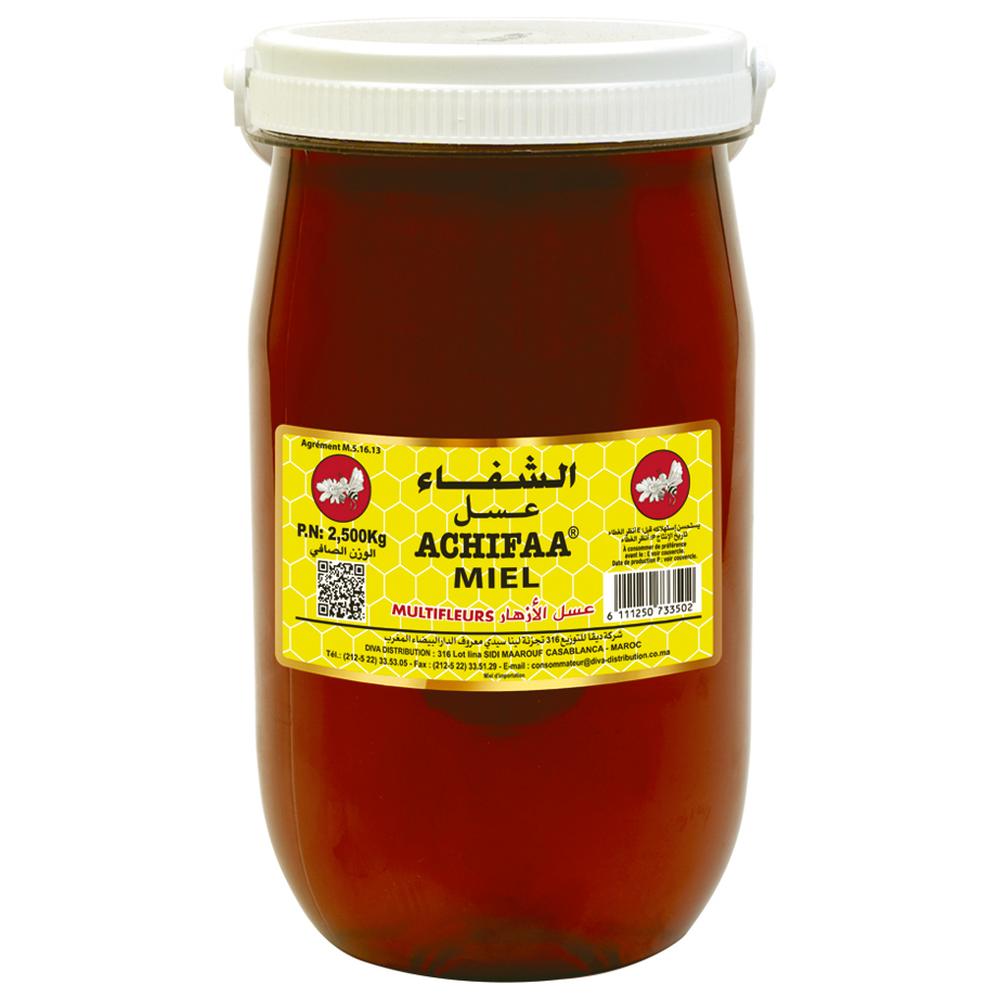 Miel Multifleurs Pot en Plastique Achifaa 2,5kg