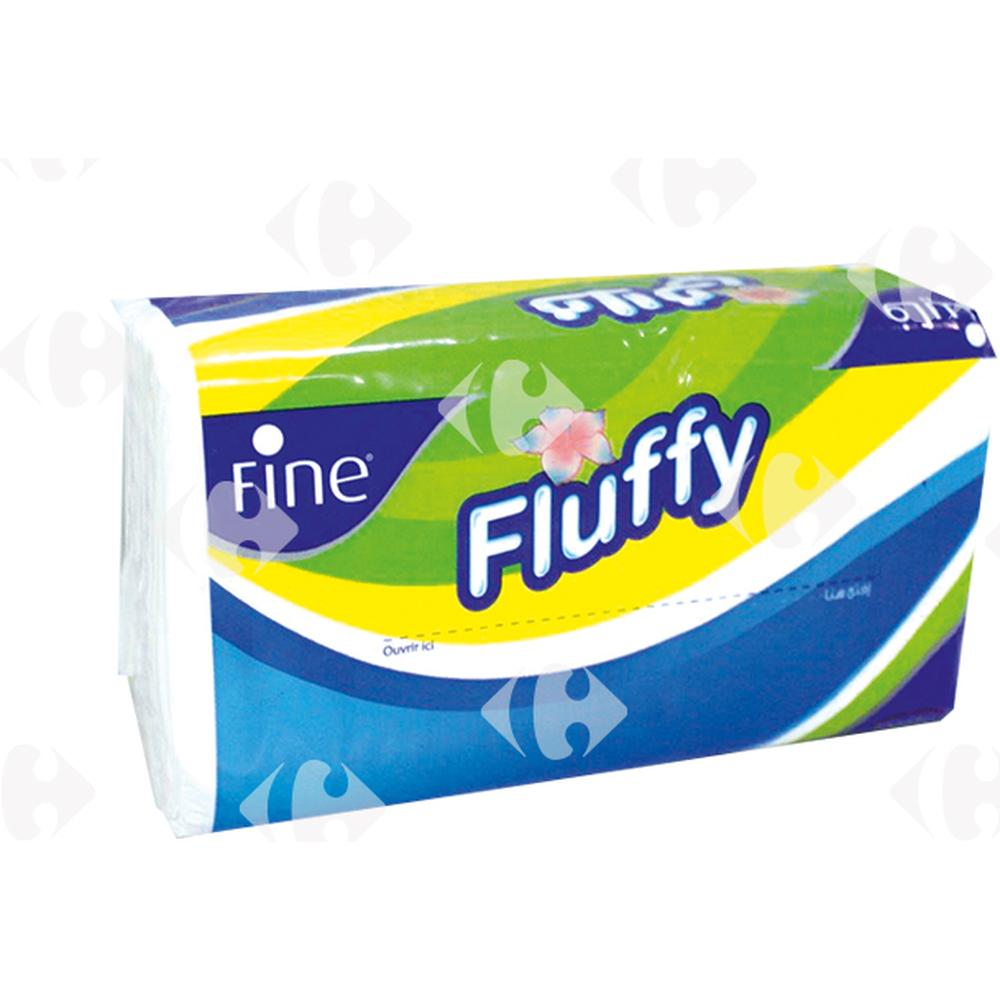 [68639] Boîte Mouchoir Plastique 2 Plis Fluffy Fine 250 unités