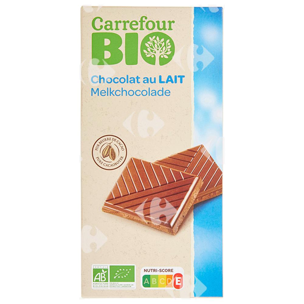 Tablette Chocolat au Lait Bio Carrefour Bio 100g