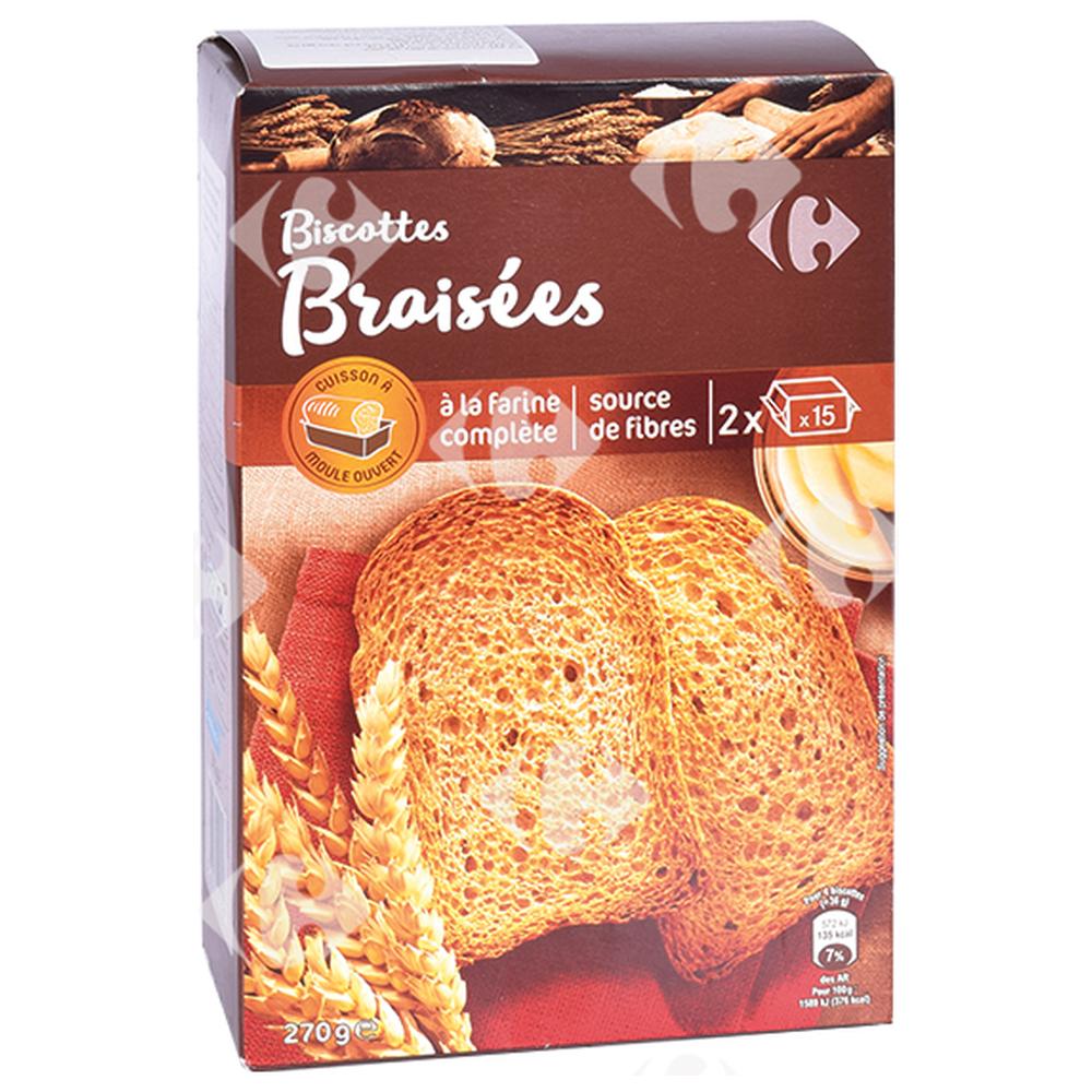 [411657] Biscottes à La Farine Complète Carrefour 270g