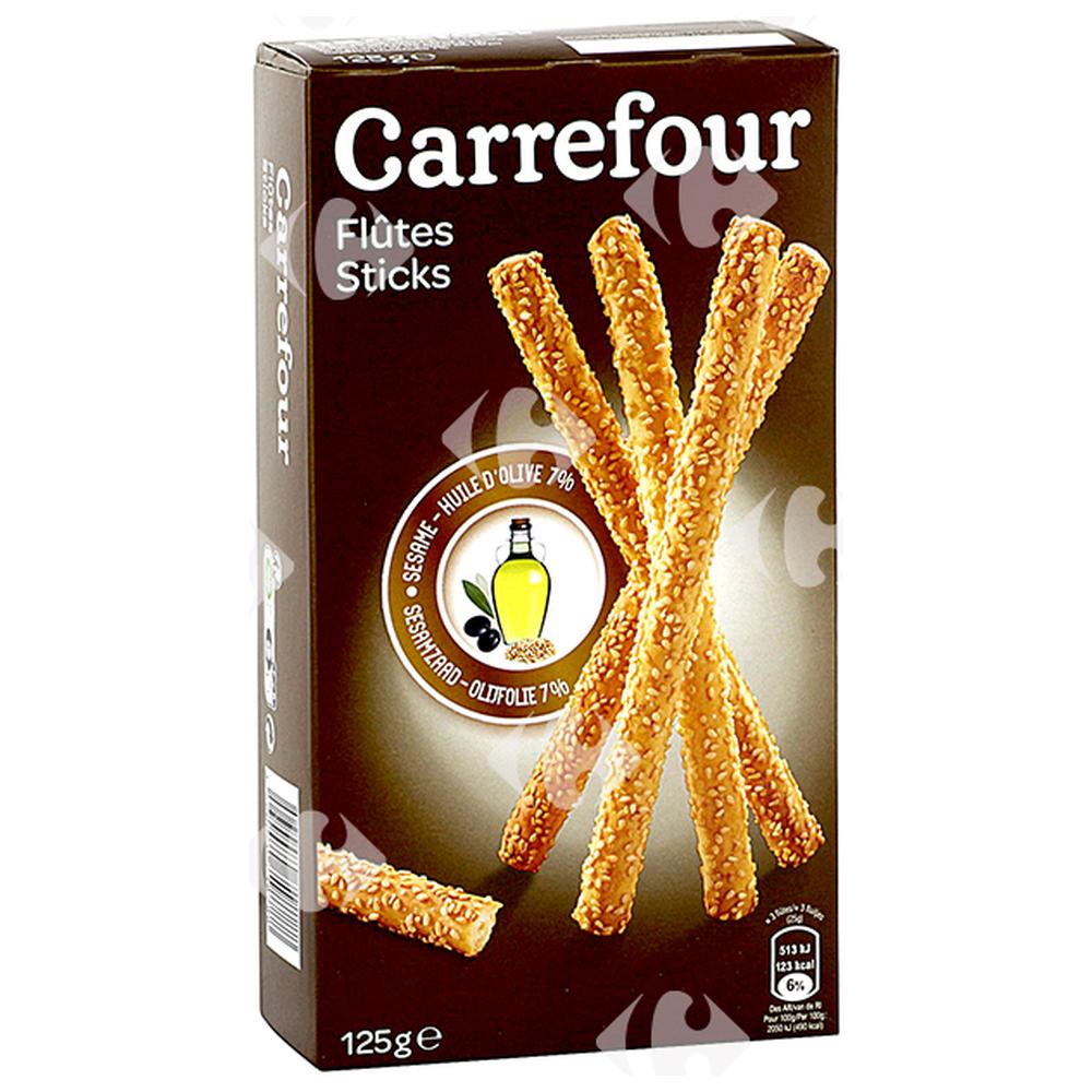 Biscuits Apéritifs Flûtes au Sésame Carrefour 125g