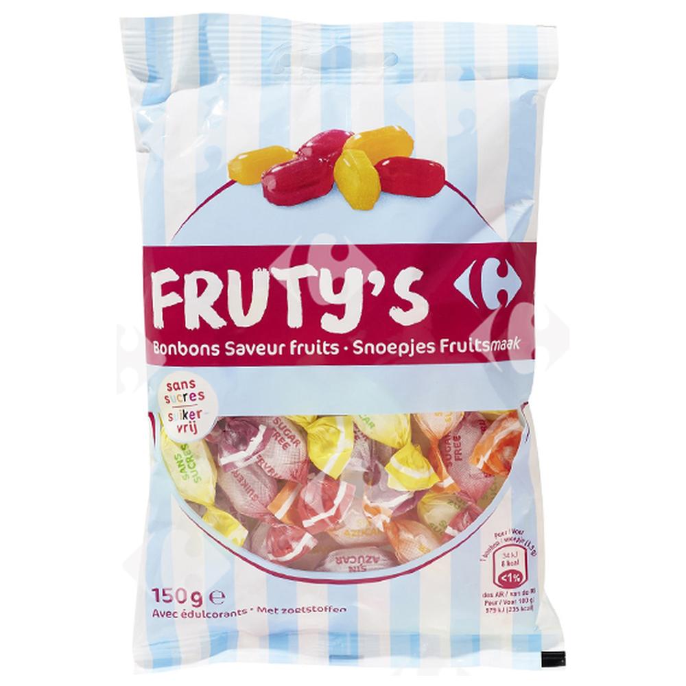 Bonbons Saveur Fruits Sans Sucres Fruty'S Carrefour 150g