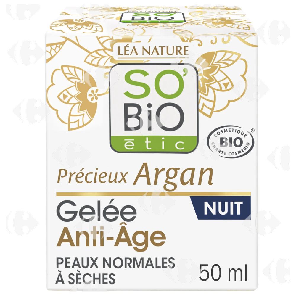 Crème Gelée Anti-Âge Nuit Précieux Argan Bio So'Bio 40ml