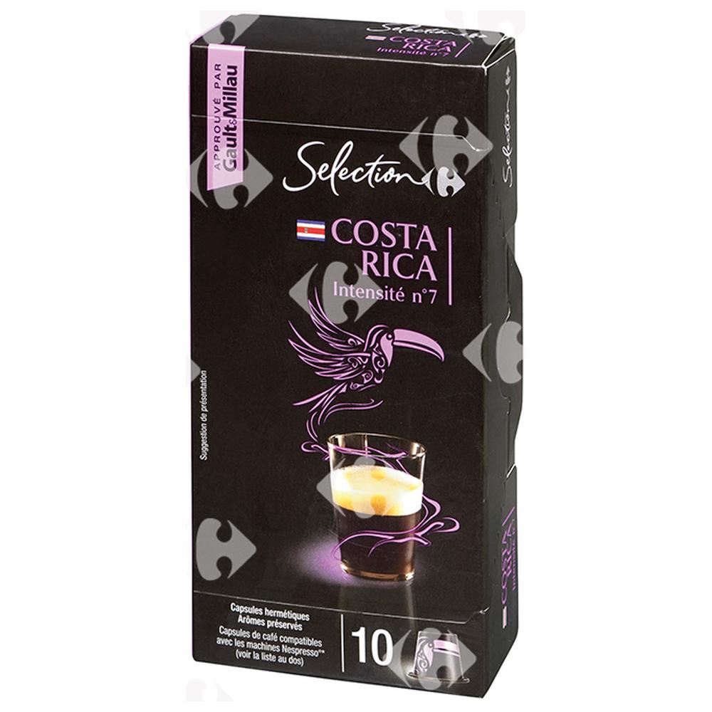 Cafe En Capsules Expresso Costa Rica Carrefour Select intensité 7 x 10 capsules