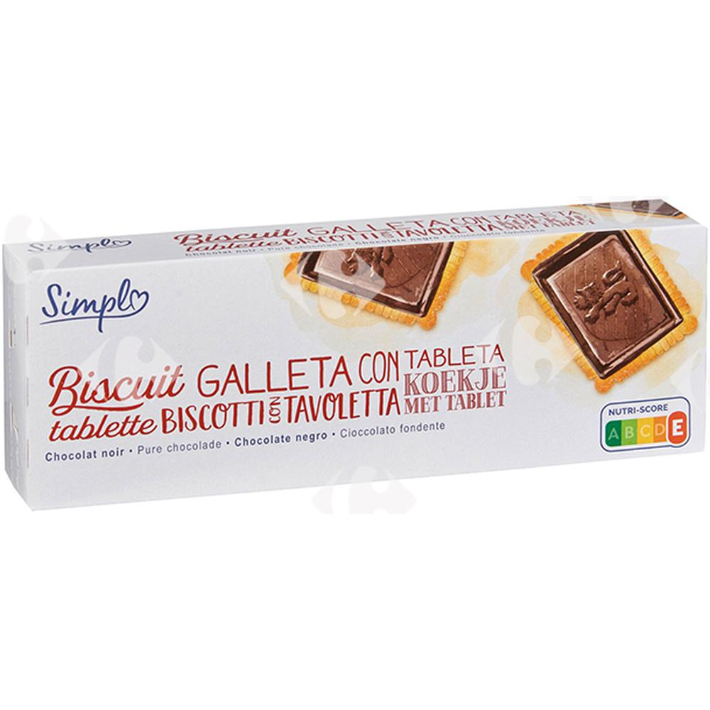 [185015] Biscuit Tablette Chocolat Noir Carrefour Blanc 150g