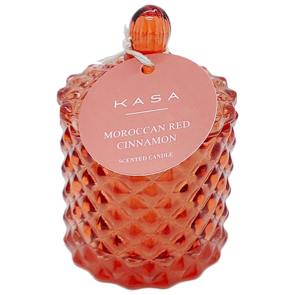 [722113] Bougie en Verre avec Couvercle Ocre Cannelle Kasa 9 cm