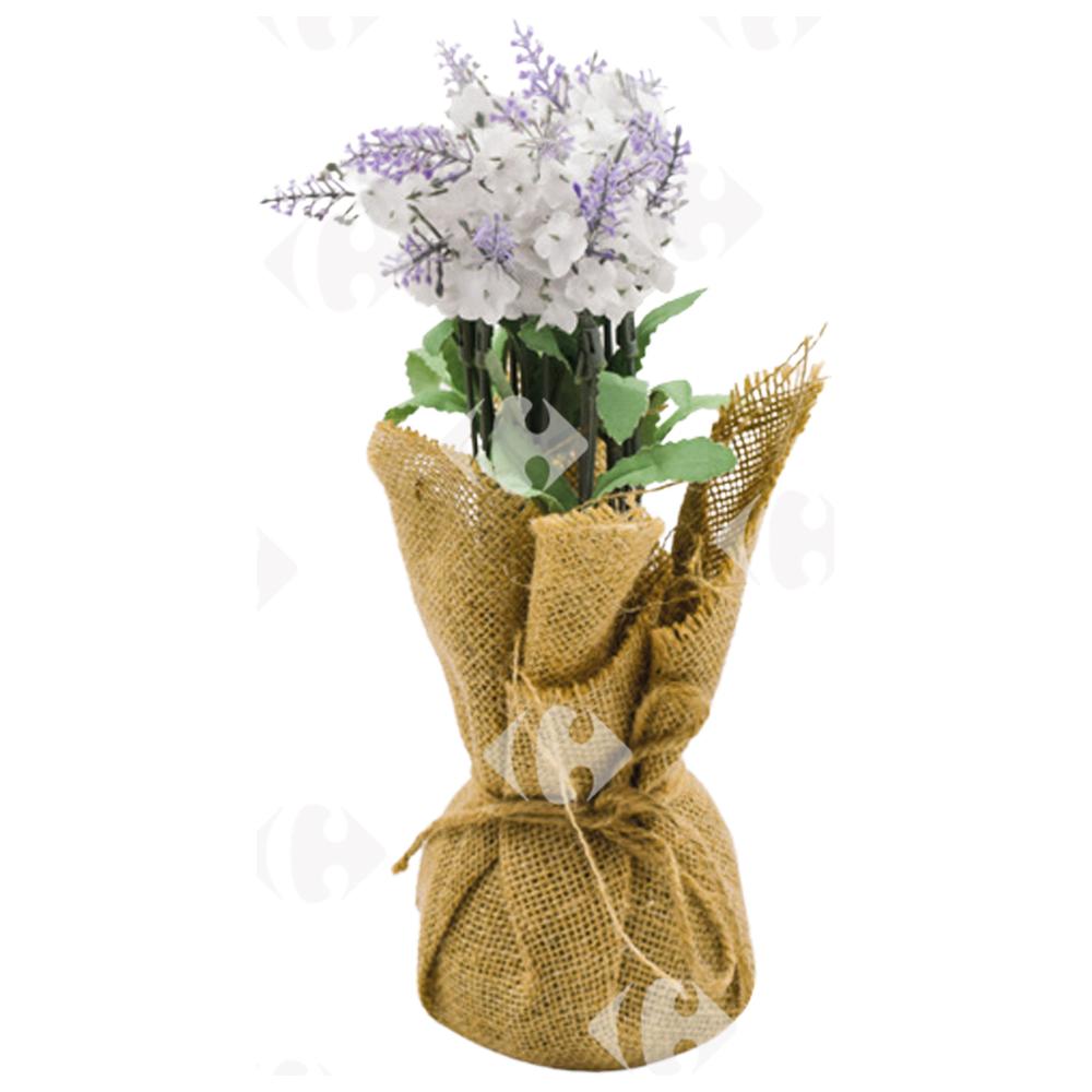 [690308] Plante Artificielle en Jute Lavande 9x9x26cm