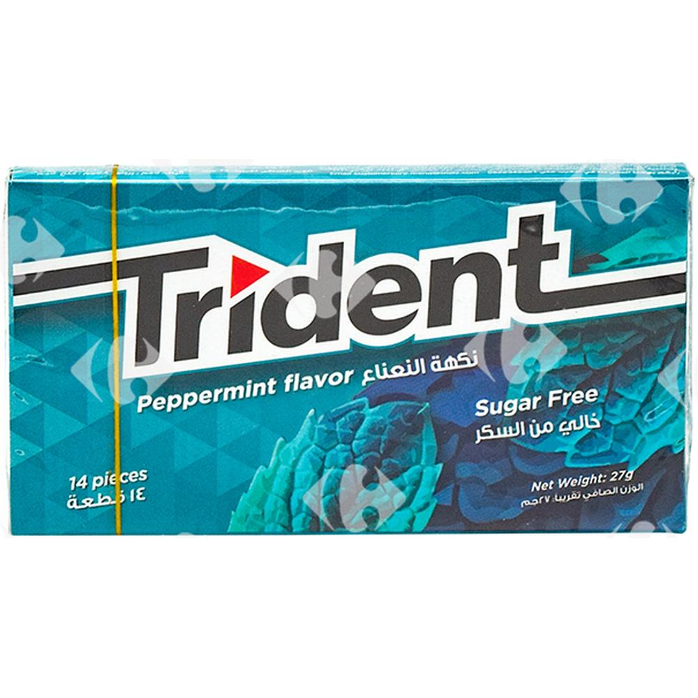 Chewing-Gum Menthe Poivrée sans Sucres Trident 14 unités