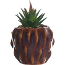 Pot Céramique Marron Plante Artificielle Kasa 13x8cm