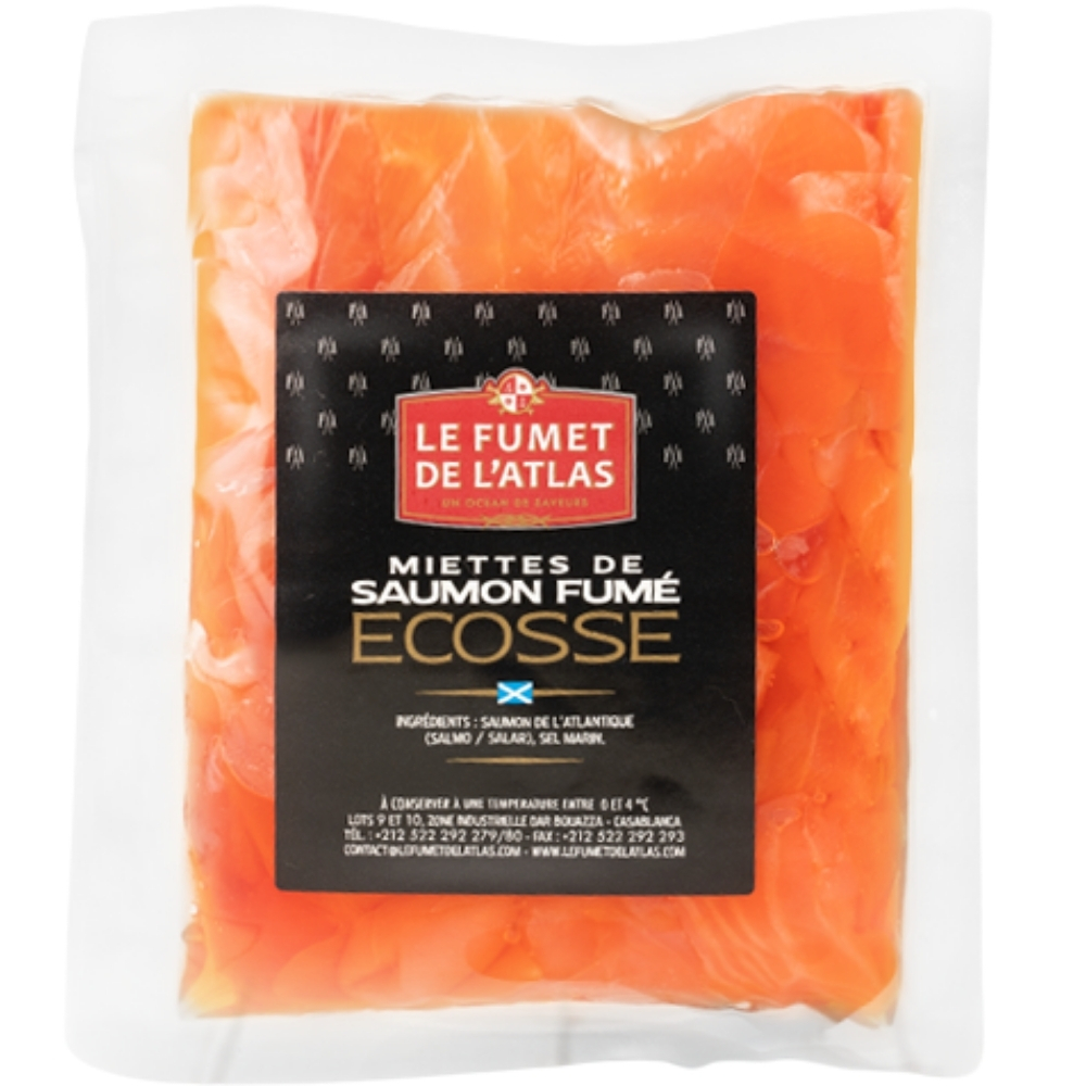 Miettes de Saumon Fumé Ecosse le Fumet de l'Atlas 100g.