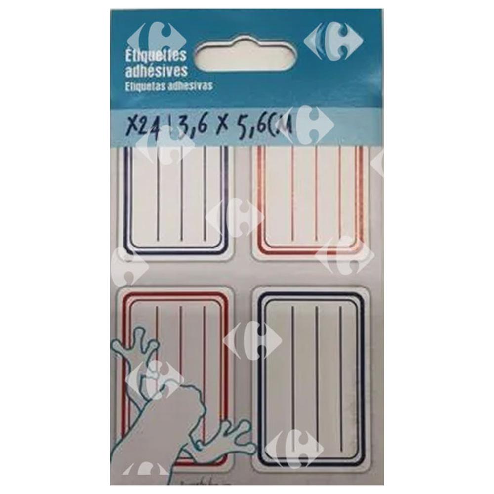 [316361] Étiquettes Bleues, Rouges 26x56mm Carrefour 24 unités