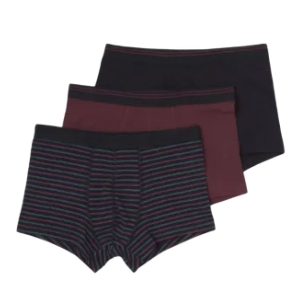 Lot 3 Boxers Homme Rayés Noir