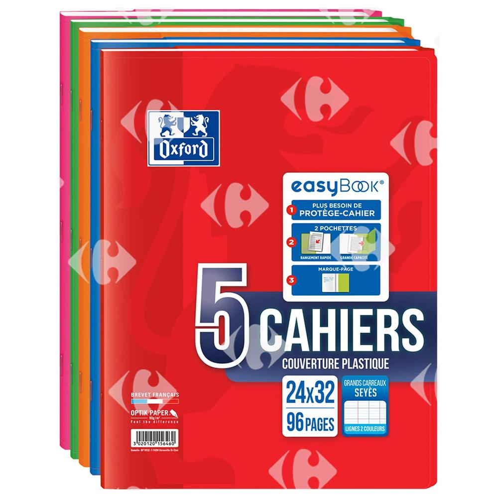 [516480] Cahier Grands Carreaux Easybook Oxford 24X32cm 96 pages 5x90g
