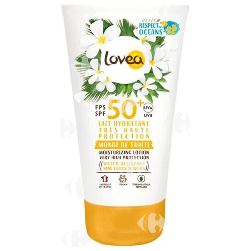 [667356] Lait Hydratant Très Haute Protection SPF 50 Monoï Tahiti Lovea 150ml.
