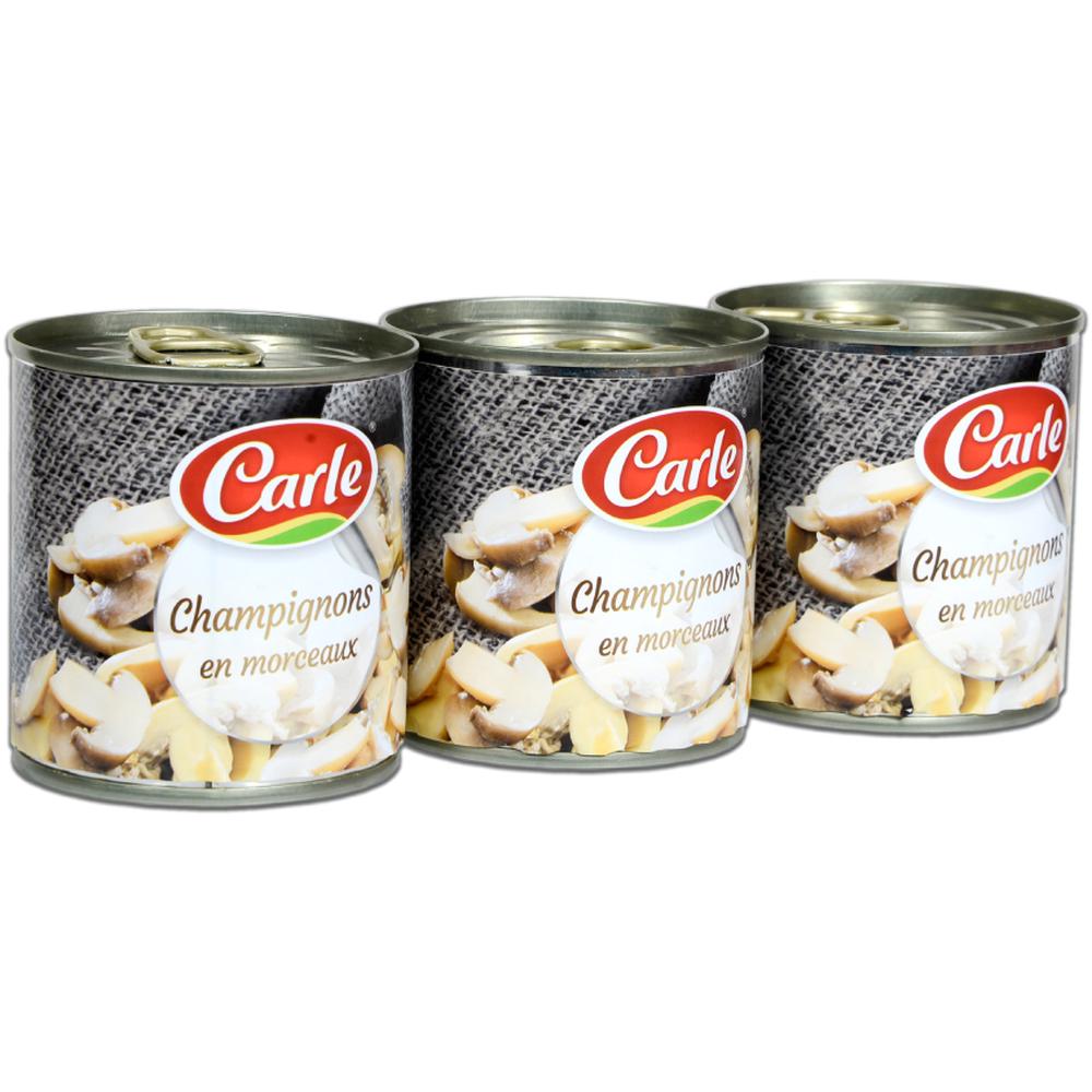 Pack de Trois de Conserves de Champignons en Morceaux Carle 200g