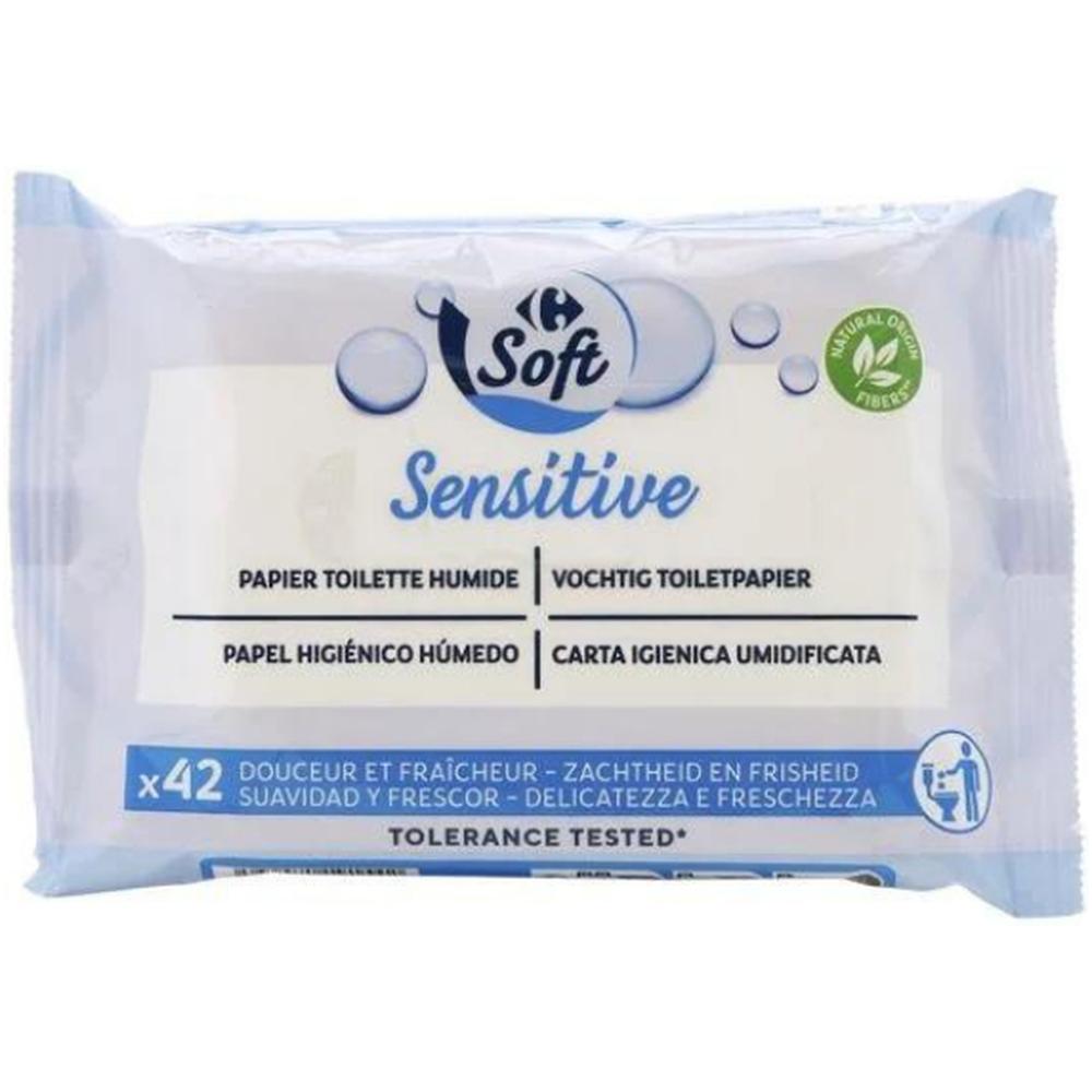 [672896] Papier Toilette Humide Sensitive Carrefour 42 unités
